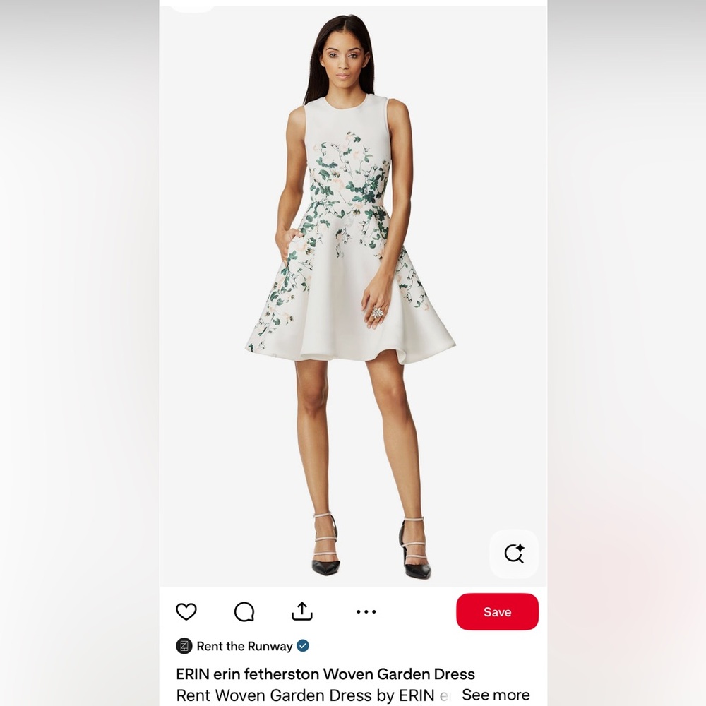 ERIN by Erin Fetherston White and Green Midi Dress - Picture 12 of 14